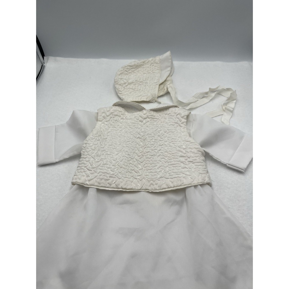 Baptism Christening Outfit Romper‎ Vest & Bonnet Vintage